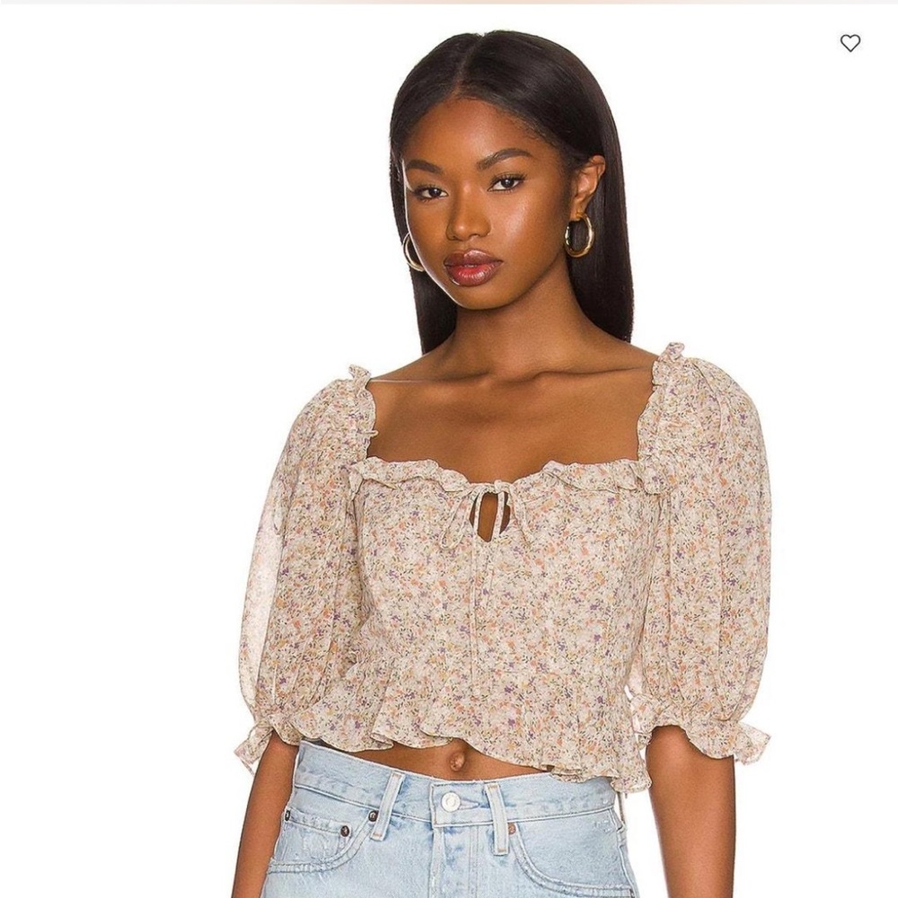 ASTR THE LABEL Soft Floral Boned Corset Top
